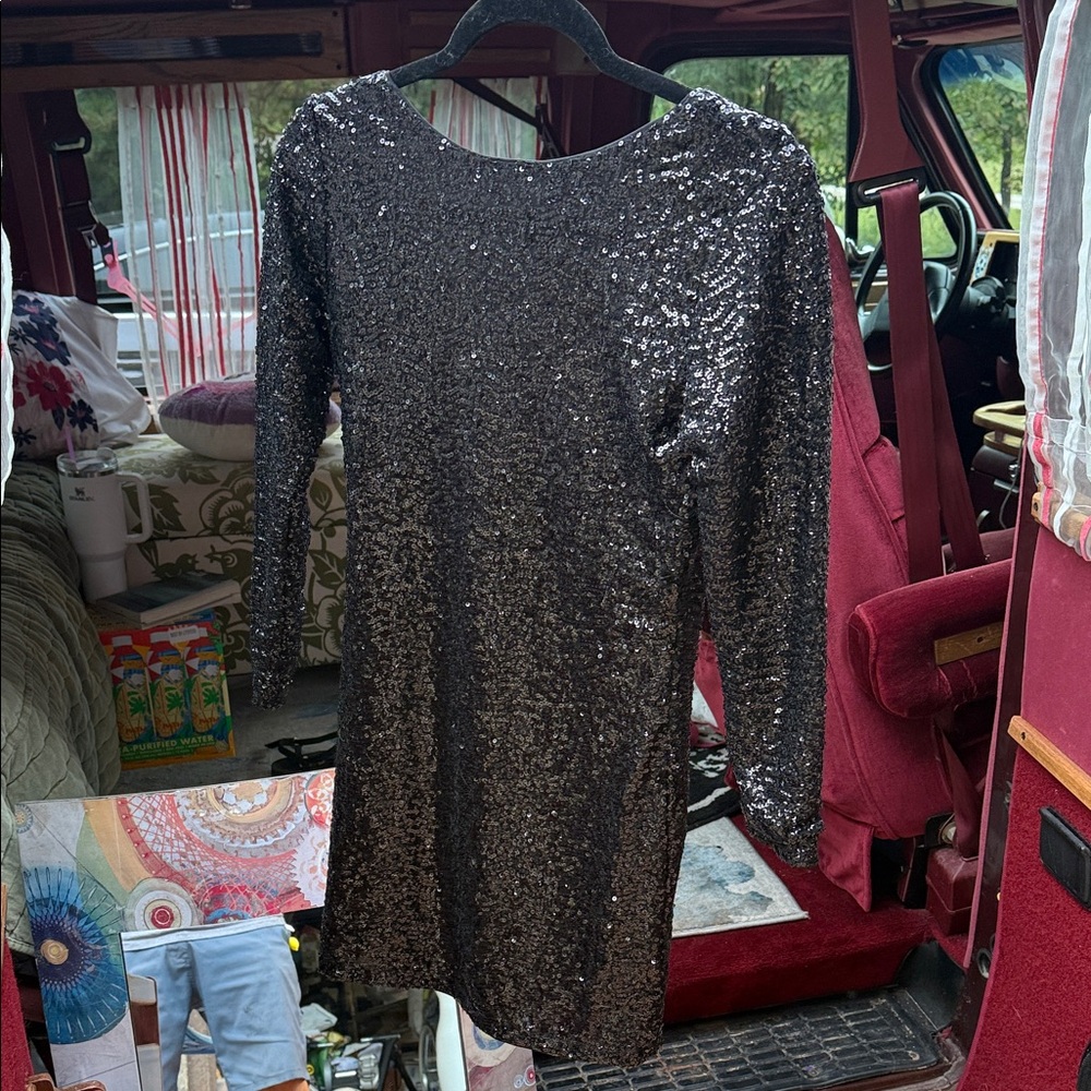 H&M Glittering Black Sequin Dress